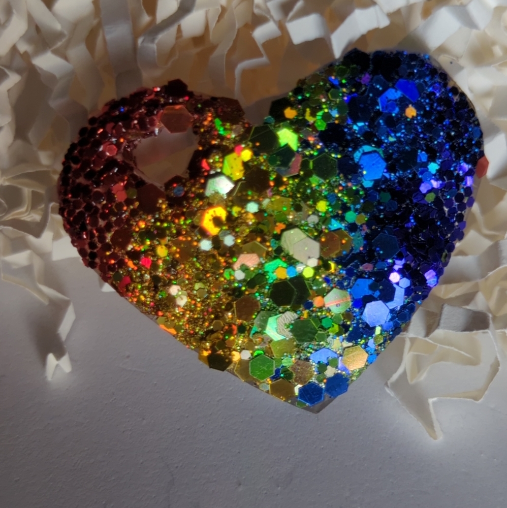 COPY Rainbow Resin Heart pin